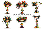 Quirky Holly Girl Clipart, an Illustration by Craft Nest (Thumbnail 8 of 9)