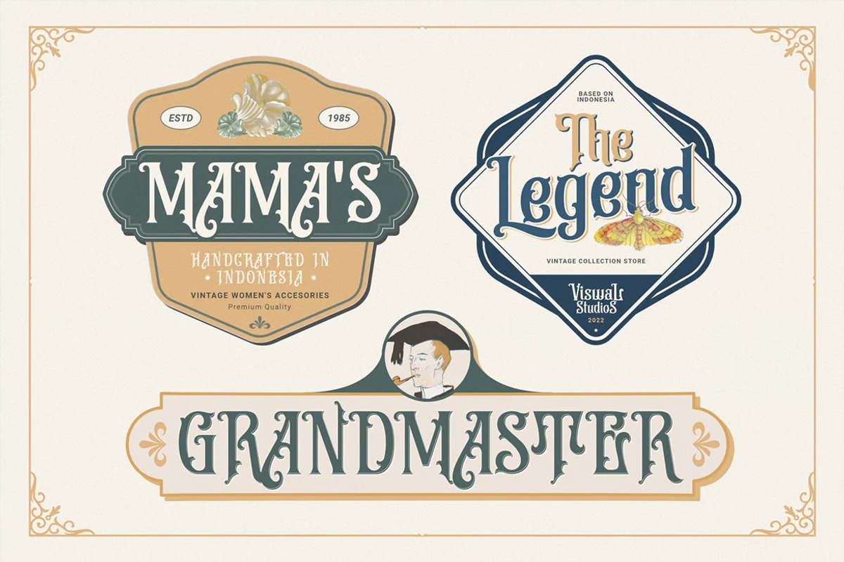 Emagos - Vintage Font, a Serif Font by Viswal Studio (Photo 3 of 6)