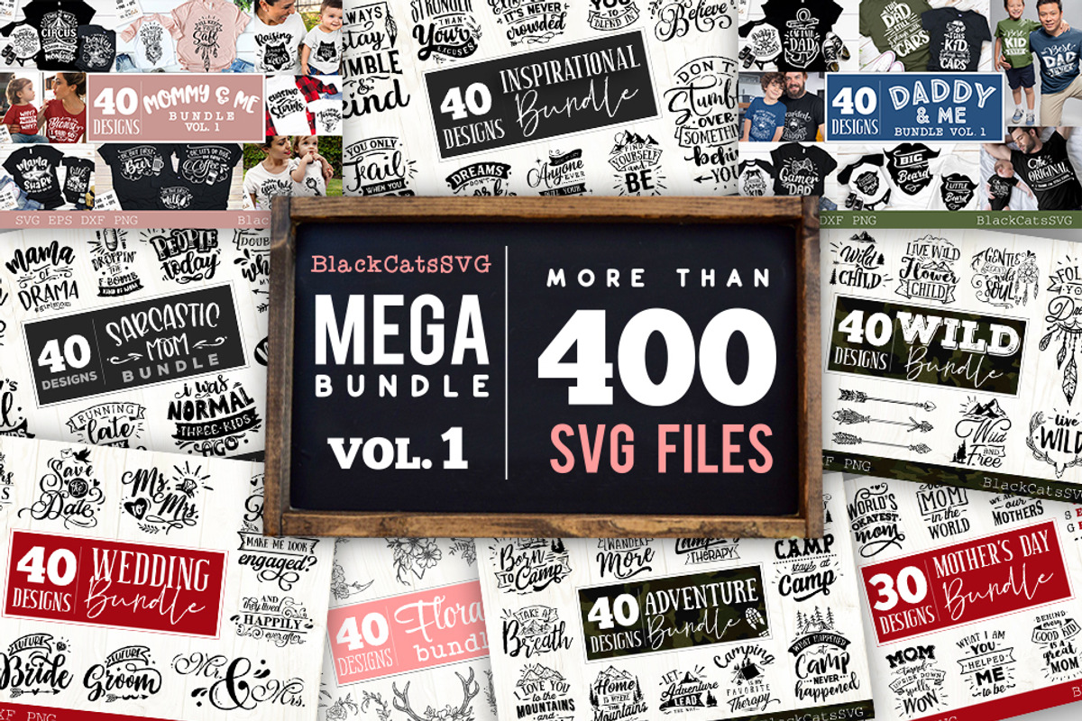 Mega Bundle 400 SVG designs vol 1, an Illustration by BlackCatsMedia