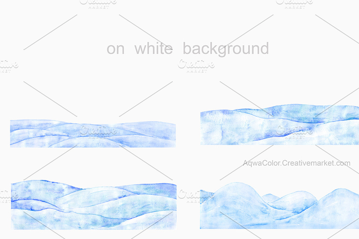 Snowing border Watercolor clipart, an Illustration by AqwaColor (Photo 3 of 6)
