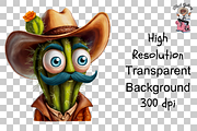 Cactus with Cowboy Hat PNG Bundle, a Graphic by Clipart Bloom (Thumbnail 14 of 15)