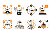 AI Robot Assistant Icons, a Solid Icon by Billah Hub (Thumbnail 1 of 3)