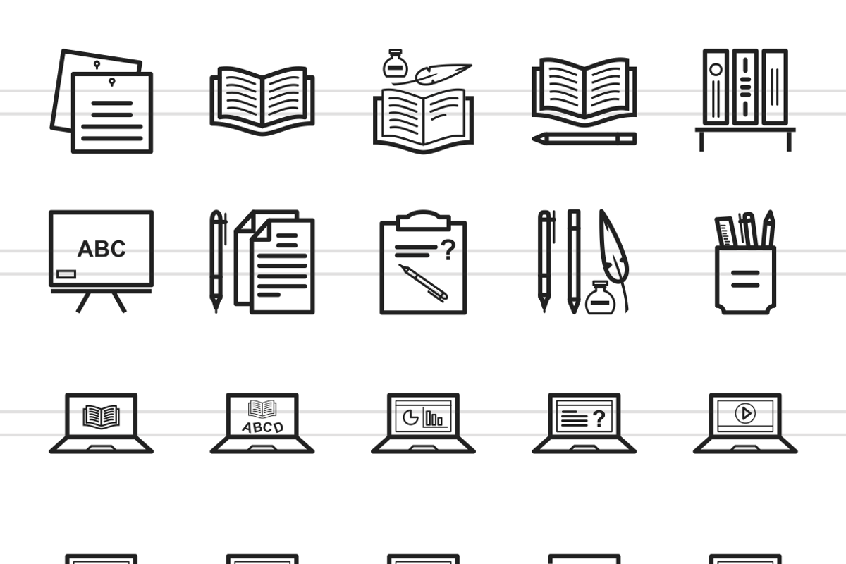 50 Schooling Line Icons preview 2