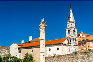The pillar of shame a roman column featuring zadar, croatia, and roman, an Architecture Photo by Leonid Andronov