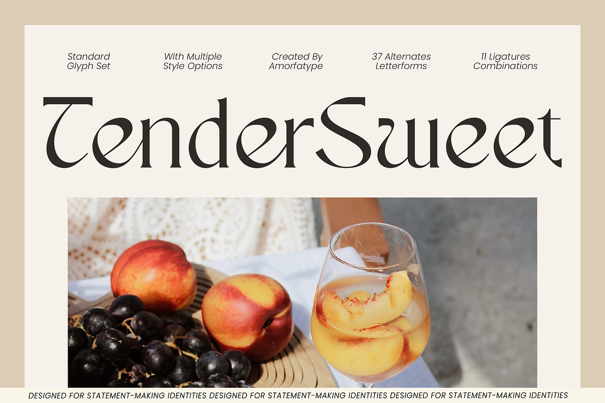 Tender Sweet Modern Editorial Serif, a Serif Font by AmorfaType (Photo 1 of 8)