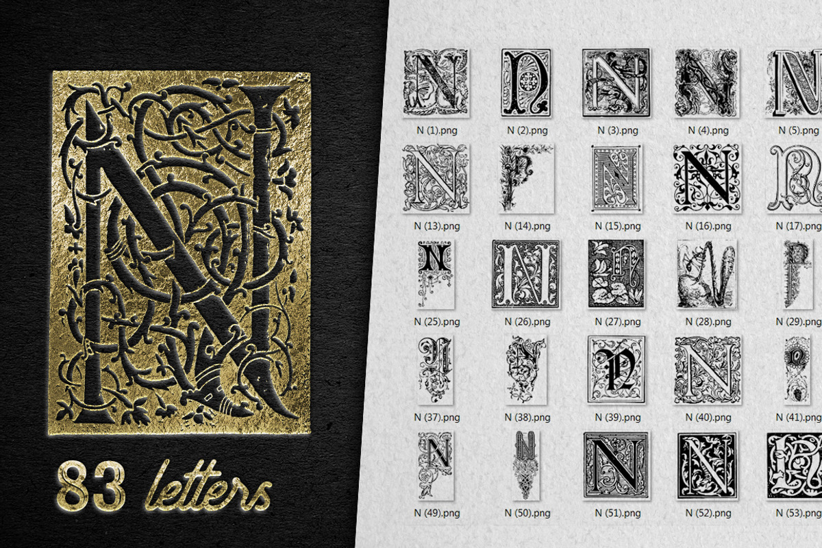 28 IN 1 VINTAGE LETTERS COLLECTION, a Symbol Font by Graphic Spirit (Photo 16 of 31)