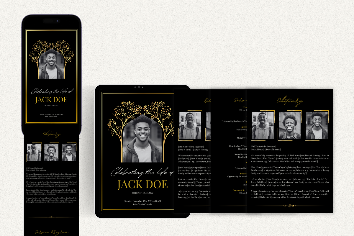 Funeral Program Template I Canva, an Invitation Template by The Social Stuff (Photo 6 of 10)