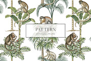 Monkeys and palms, a Pattern Graphic by Anyuka (Thumbnail 3 of 12)