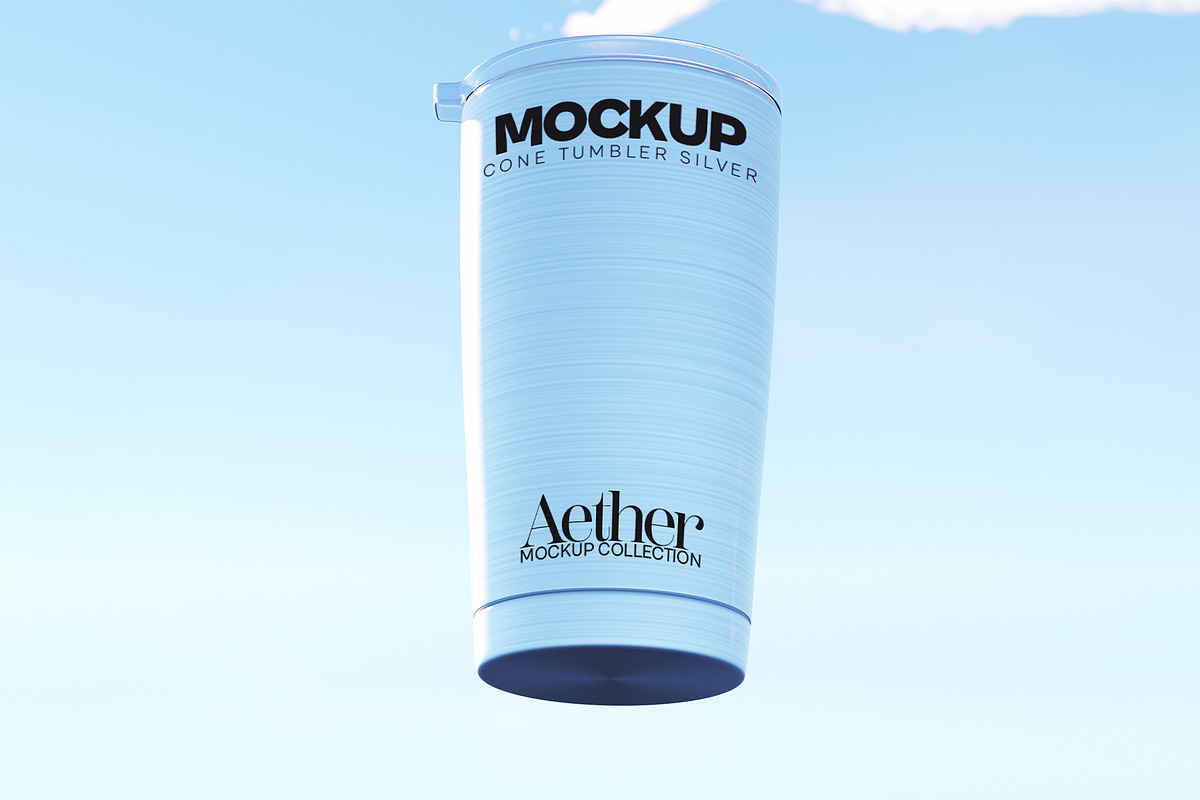 Cone Shaped Silver Tumbler Mockups, a Cups & Container Mockup by Banana Mockups (Photo 4 of 6)