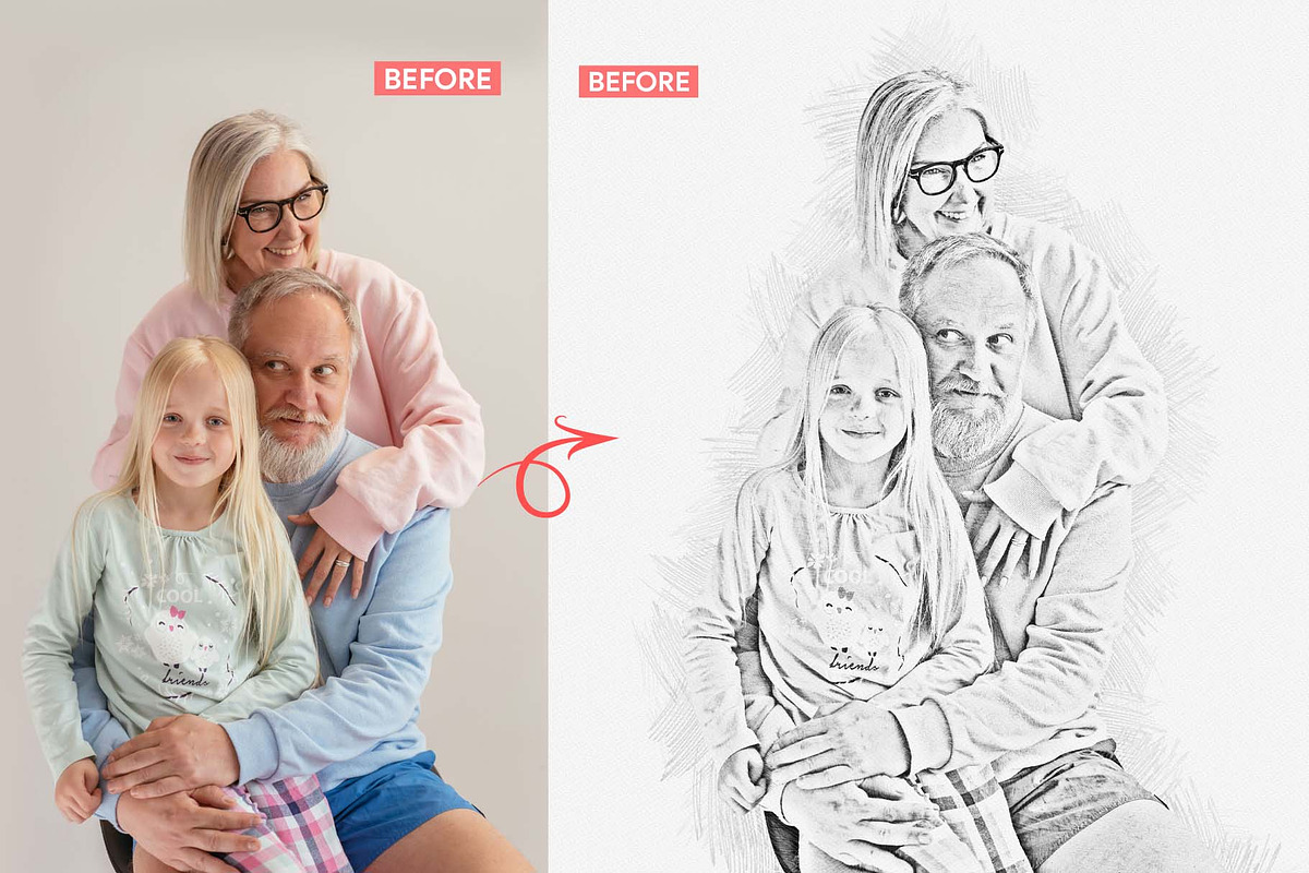 Pencil Sketch Photoshop Action, an Action Add-On by MRI STUDIO (Photo 11 of 14)