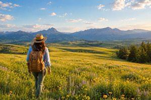 Walking in the grassy field, a Photo by Beautiful things
