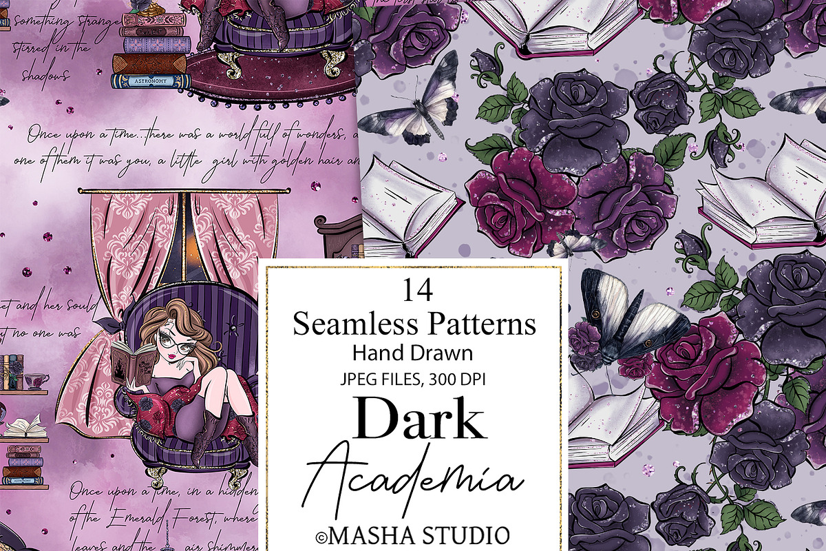Dark Academia Seamless Paper Pack, a Pattern Graphic by Masha  Studio (Photo 2 of 8)