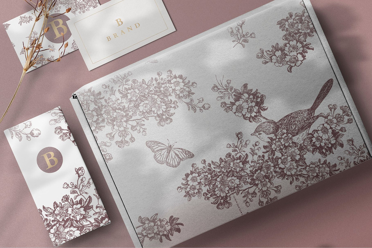 Toile of the Flowering Orchard, a Pattern Graphic by MouseGrey (Photo 3 of 8)