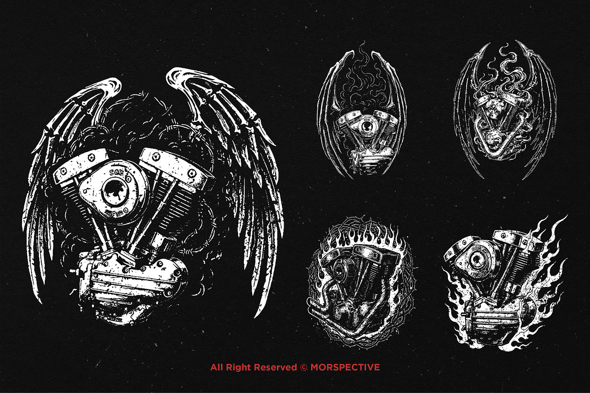 10 Bundle Dark Art V Twin Engine, an Illustration by Morspective (Photo 5 of 7)