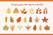 Autumn Leaves Clipart and Patterns, a Pattern Graphic by Drafts n Doodles (Thumbnail 2 of 8)