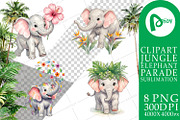 Cute Elephant Sublimation PNG, an Animal Illustration by Artnoy (Thumbnail 12 of 18)