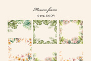 Watercolor Floral Frames Clipart, an Object Illustration by Pattern + watercolor (Thumbnail 2 of 5)