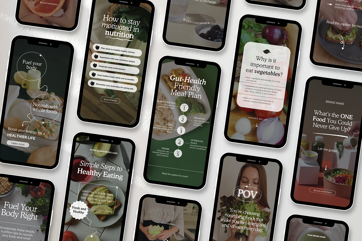 100 Nutrition Coach Instagram Reels, a Social Media Template by DigiPax (Photo 3 of 10)
