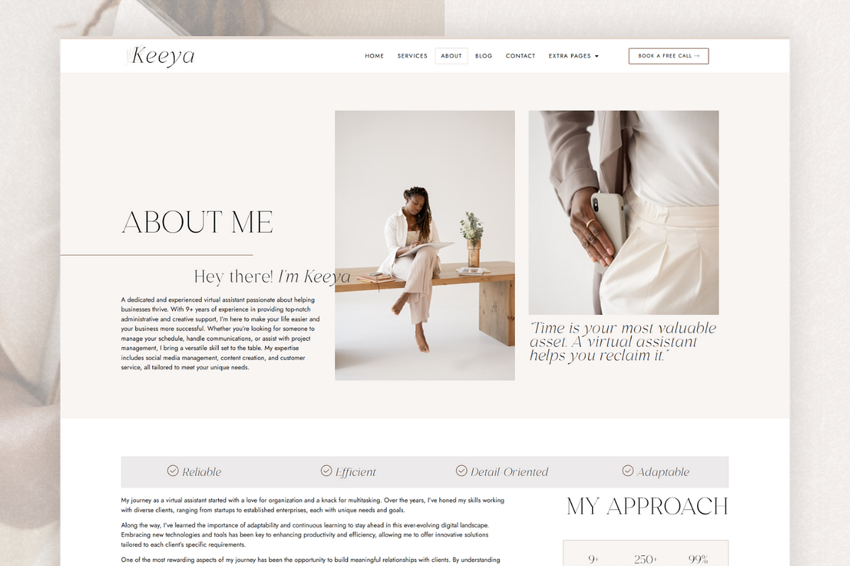 Keeya | WordPress, Elementor pro, a WordPress Template by DesignWithCris (Photo 3 of 6)