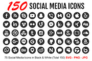 150 Clean Social Media Icons, an Icon by Designs By Alfredo (Thumbnail 1 of 5)