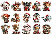 Cute Animals Christmas Clipart, an Illustration by cherrydesign (Thumbnail 3 of 4)