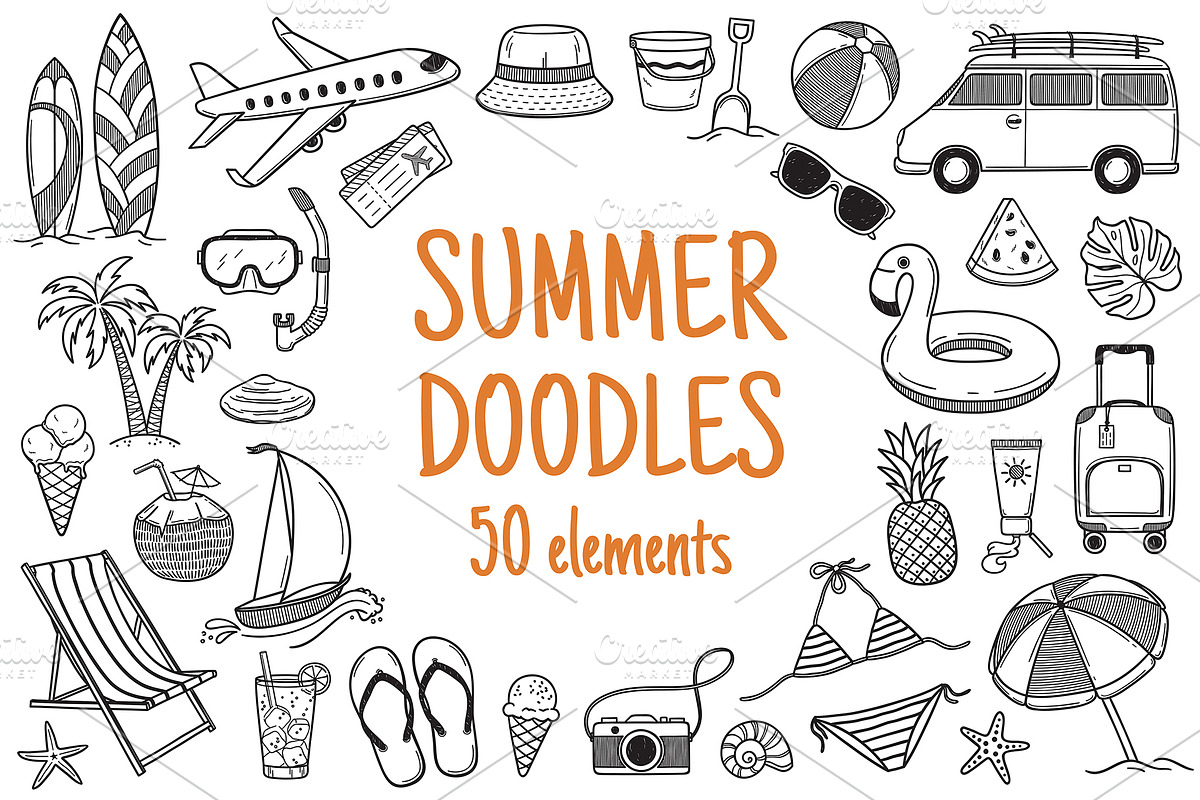 Summer vector doodles bundle, a Graphic by InkySplash (Photo 1 of 4)