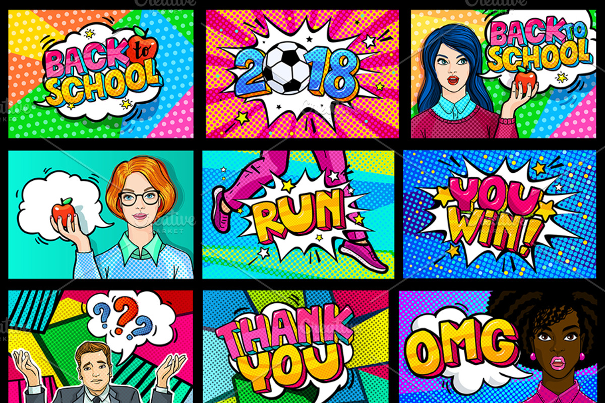 35 images in pop art style, an Education Illustration by VectorStory (Photo 2 of 3)