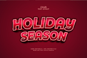 Text Effect Holiday Season, a Brushes & More by Navy Graphic