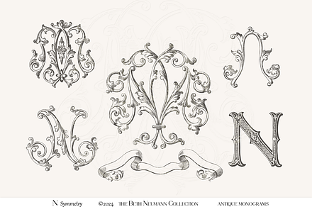 Antique Monograms A Creative Market Shop