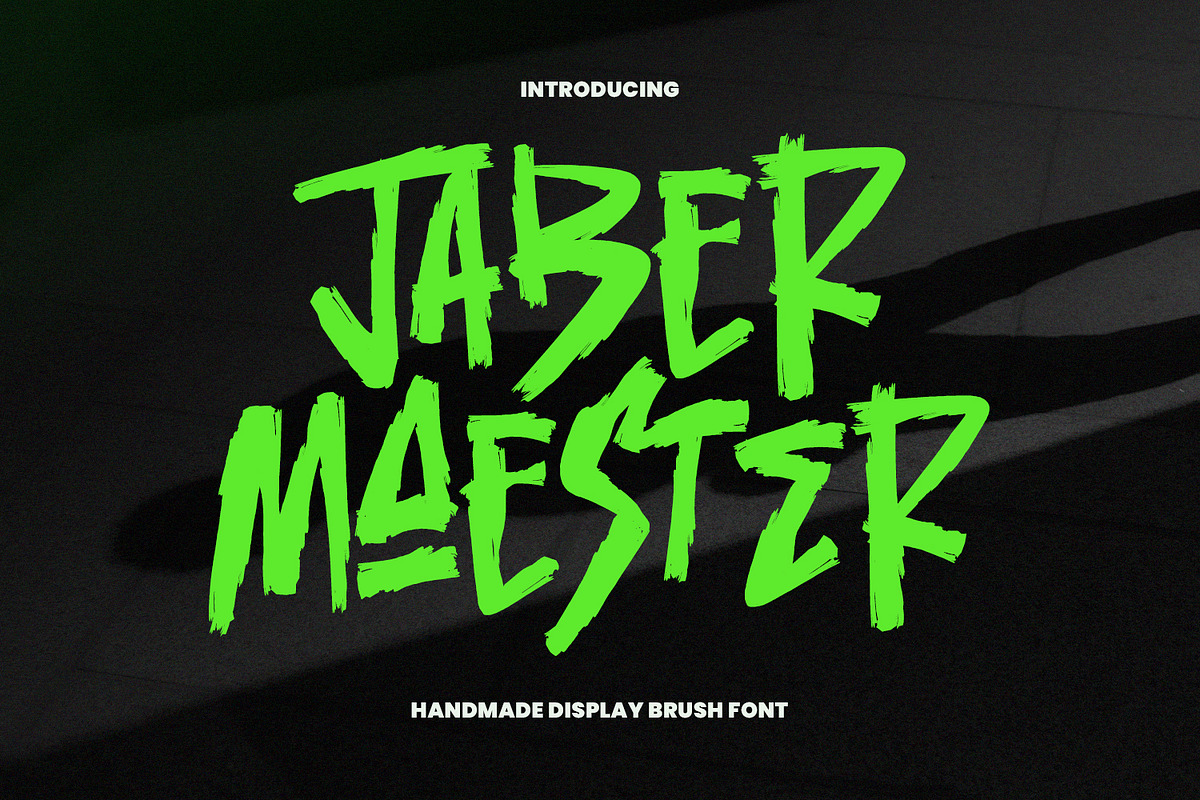 Jaber Maester Handmade Display Brush, a Handwritten Font by Maulana Creative (Photo 1 of 7)