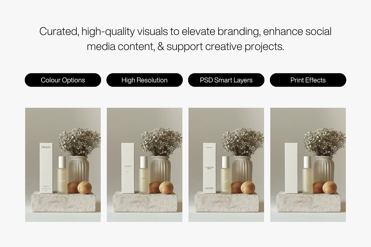 Peach Cosmetic Bottle Mockup, a Packaging Mockup by Digital Asset Co (Photo 3 of 4)