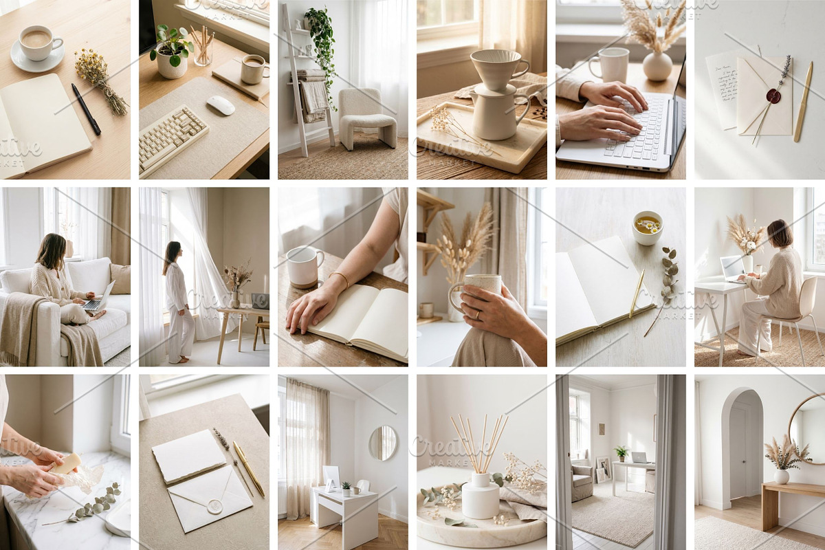 60 White Home Office Stock Photos, a Holiday Photo by Selenique Studio (Photo 7 of 9)