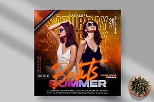 Summer Beats Party Instagram PSD