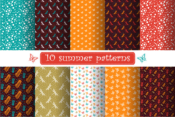 Set Of Summer Pattern Swatches