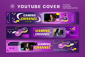 Purple Y2K Gaming YouTube Cover