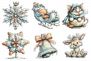 Whimsical Icy Blue Christmas Clipart, an Illustration by Daily.Designs (Thumbnail 4 of 5)