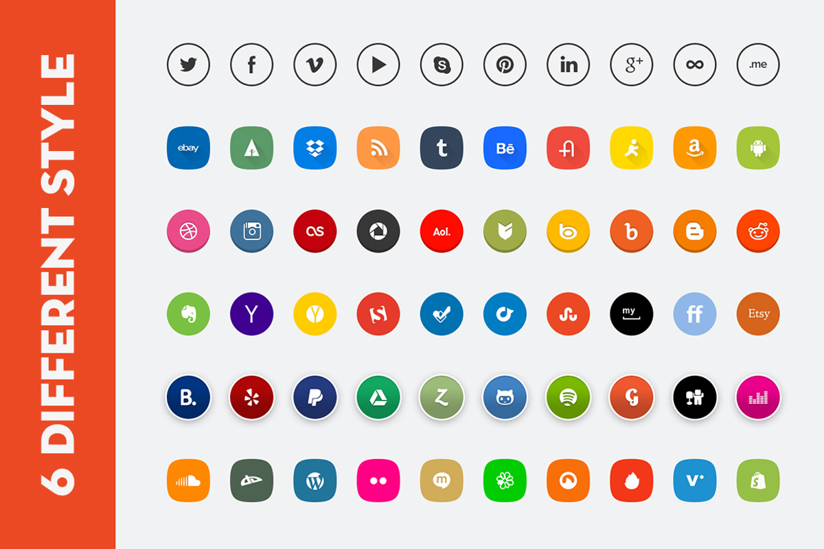 60 Social Media Icon Set, an Icon by vog (Photo 2 of 2)