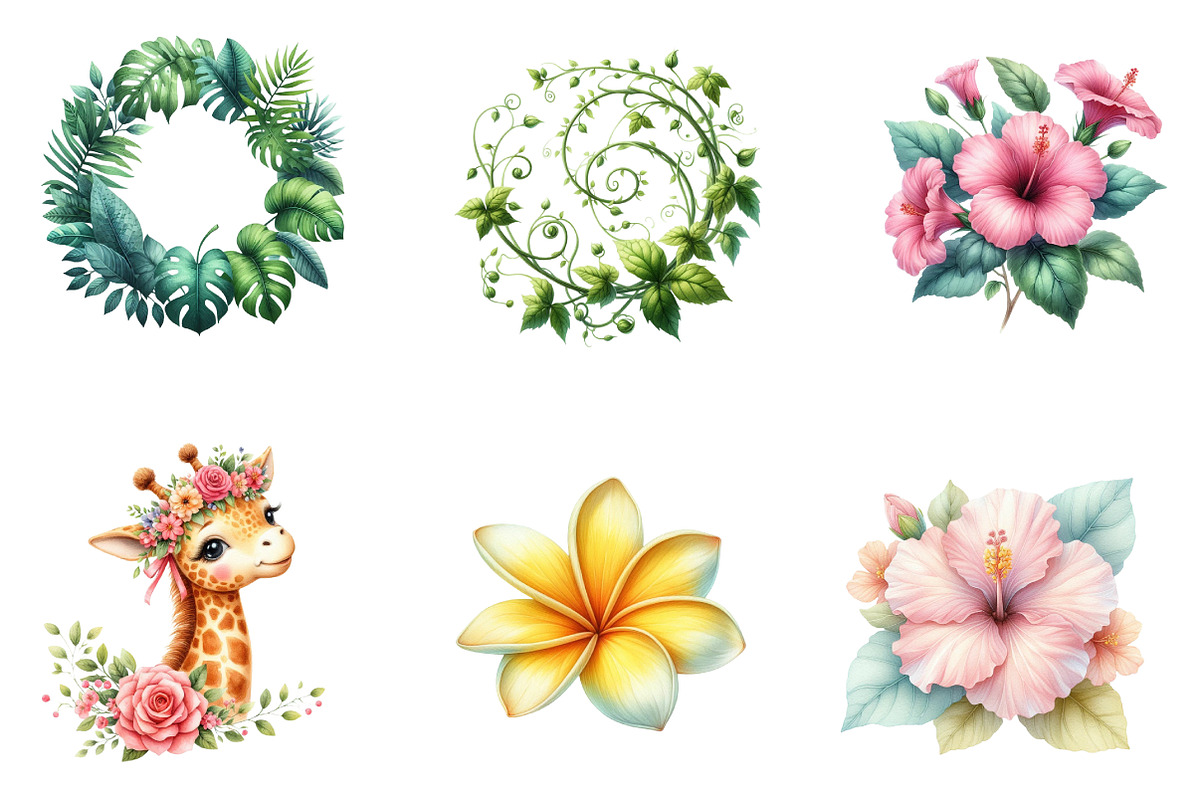 Safari animals watercolor clipart, an Illustration by CreationArt (Photo 7 of 7)