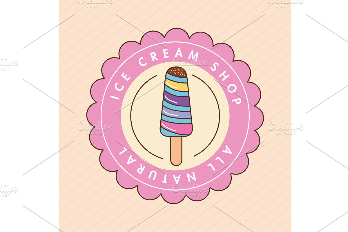 ice cream shop lace, a Food Illustration by studiogstock