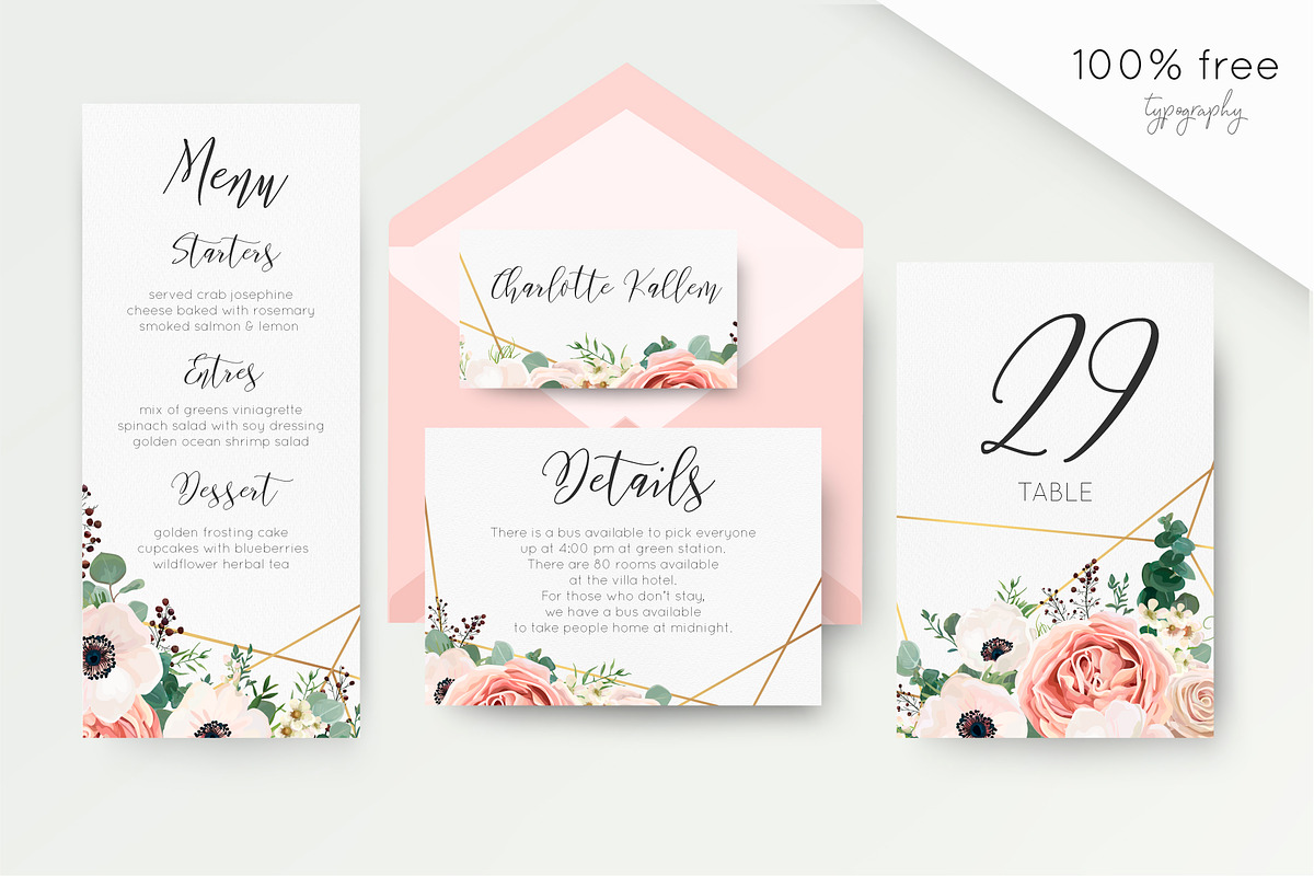 Wedding collection - Luxury pink, an Invitation Template by Alewiena (Photo 2 of 7)