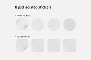 Adhesive Stickers Set Mockup, a Cups & Container Mockup by Runend (Thumbnail 2 of 5)
