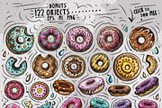 Donuts Cartoon Vector Objects Set, an Object Graphic by BALABOLKA (Thumbnail 2 of 4)