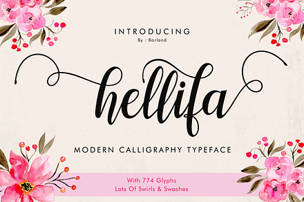 Hellifa Script, a Script Font by Barland Design