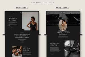 Salon Spa Wix Website Template, Dark