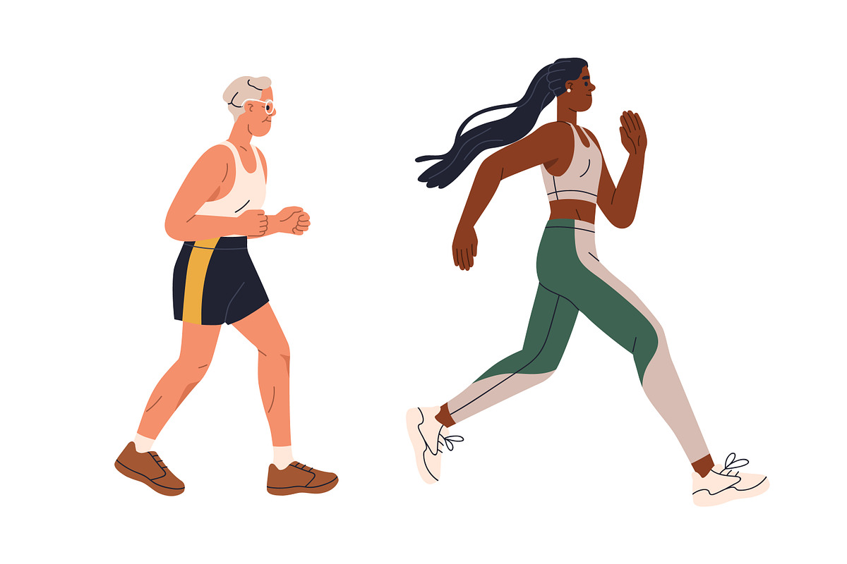 Sporty people running, jogging set, a Sport Illustration by Good Studio (Photo 9 of 9)