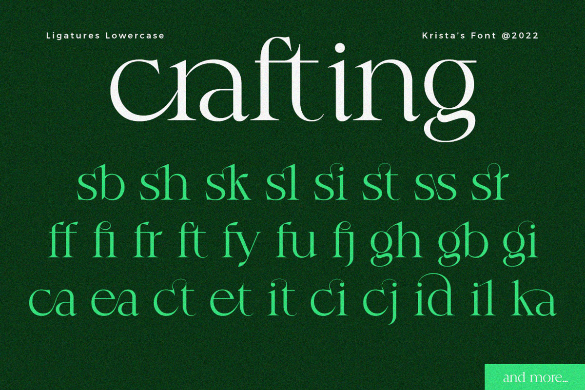 Krista's - Display Serif, a Serif Font by Dora Typefoundry (Photo 21 of 23)