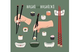 Collection of asian wooden, a Food Illustration by Stock-Smart-Start