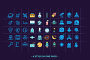 200 Space Exploration Icon Pack, an Outline Icon by Creastale (Thumbnail 4 of 6)