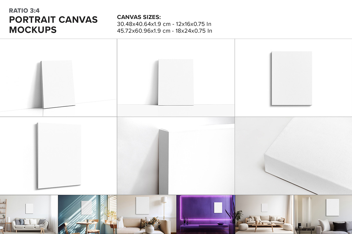 Canvas Mockup Kit 01, a Household Mockup by Mockups by Carlos Viloria (Photo 12 of 21)
