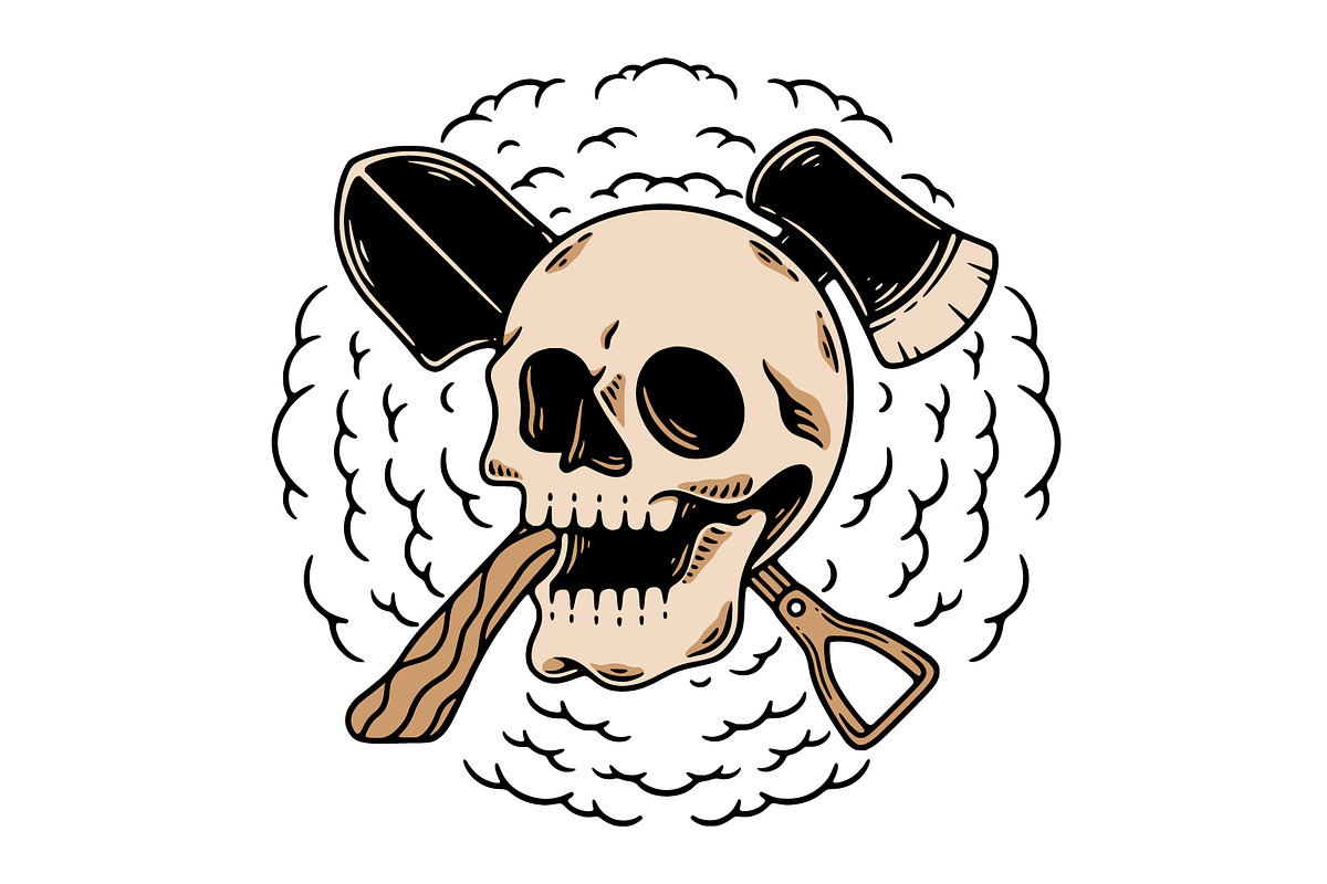 Gravedigger Skull Illustration, an Object Illustration by Decoconio Design (Photo 3 of 3)